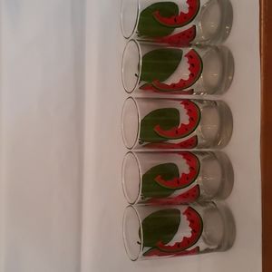 6 + 2 VINTAGE WATERMELON GLASSES